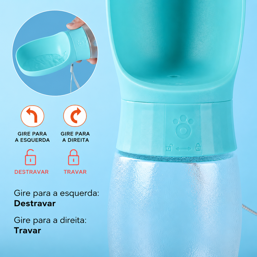 Garrafa Portátil Pelaria — Hidratação no Passeio em 1 Clique